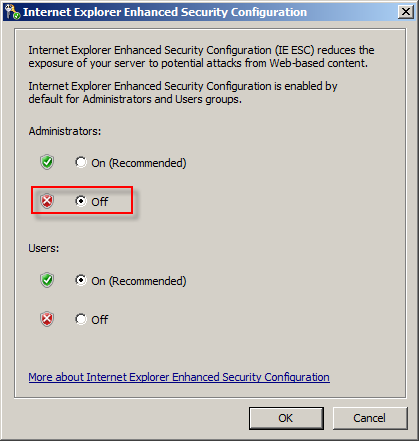 Internet Explorer Enhanced Security Configuration
