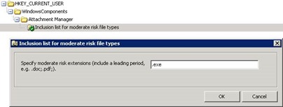 Attachment Manager | Inclusion list for moderate risk file types