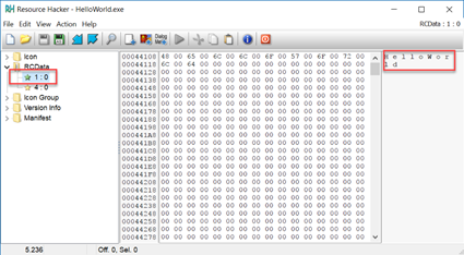 image Resource Hacker Screenshot showing the resources