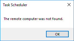 The remote computer was not found.